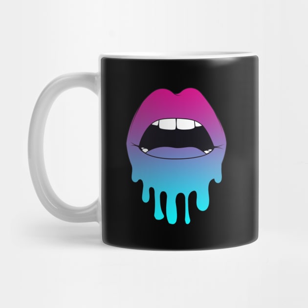 Vaporwave Dripping Lips Open Mouth by aaallsmiles